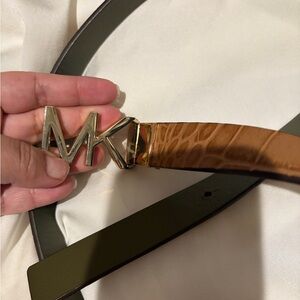 Michael Kors Tan , Olive and Gold Belt Bag